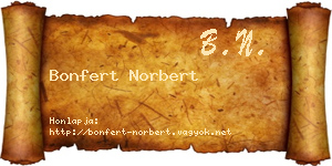 Bonfert Norbert névjegykártya