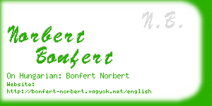 norbert bonfert business card